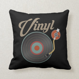 Almofada Arquivo Vinyl Record Turntable Style Música Retro