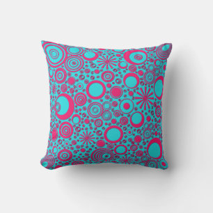 Almofada Arredonda Travesseiro decorativo Rosa-Aqua