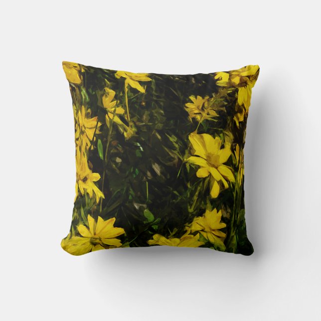 Almofada Arrofiraf Balsamroot Yellow Wilflower Abstrato (Frente)