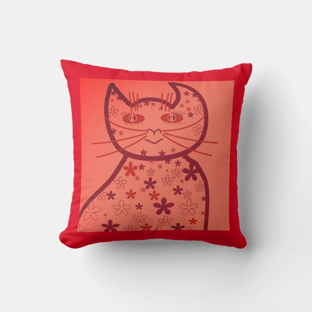Almofada Art, Clipart de Gato Bonito (Frente)