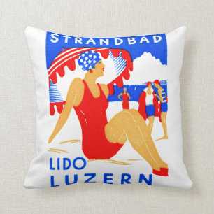 Almofada Art deco 1929 Strandbad Lido Luzern