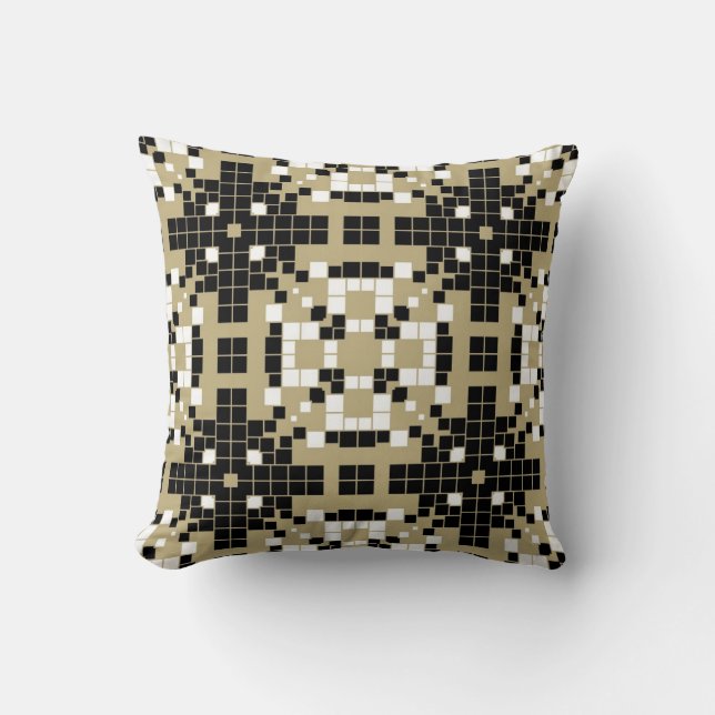 Almofada Art Deco Black, White Retro-Art (Frente)