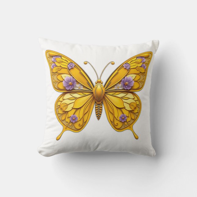 Almofada Art Deco Borboleta Floral (Frente)