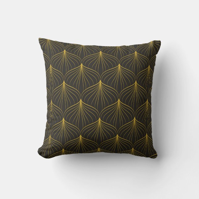 Almofada Art Deco Charm: Vintage geométrico sem costura (Frente)