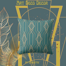 Art Deco Deep Blue/Green com Dourado