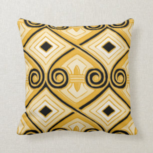 Almofada Art Deco Does Persia (Amarelo e Preto)