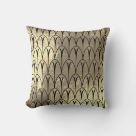 Almofada Art Deco Faux Sepia Black Dourado Scales Seasheles