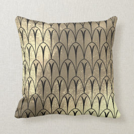 Almofada Art Deco Faux Sepia Black Dourado Scales Seasheles