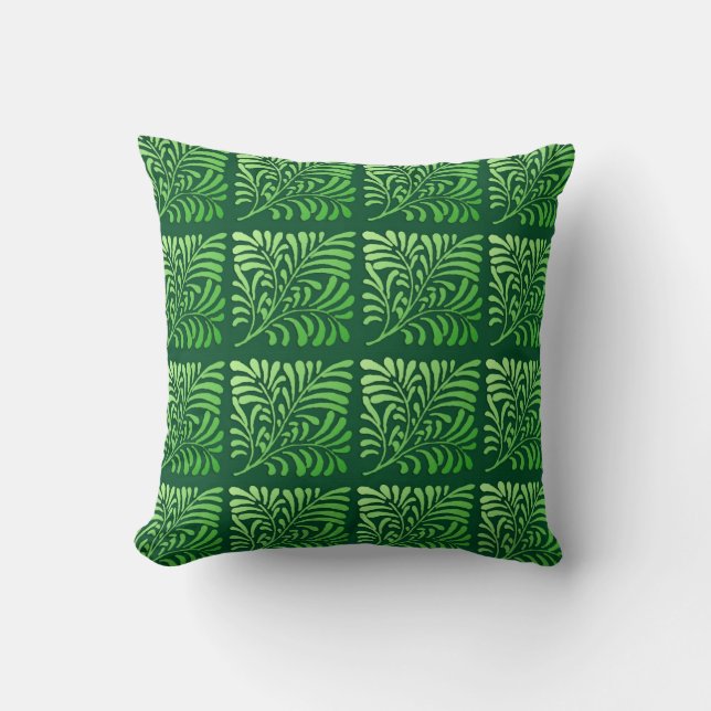 Almofada Art Deco Fern Standard - tons verdes (Frente)