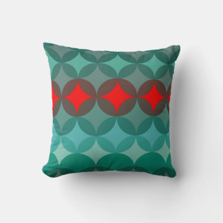 Almofada art deco inspirou o teal e o abstrato vermelho