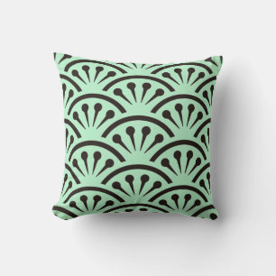 Almofada Art Deco Japão (Mint Green + Black)