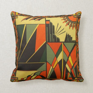 Almofada Art Deco Orange Cushion