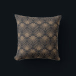 Almofada Art Deco pattern with gold floral motifs<br><div class="desc">Art Deco pattern with gold floral motifs on a dark background. The symmetrical design conveys elegance and sophistication,  creating a vintage style.</div>
