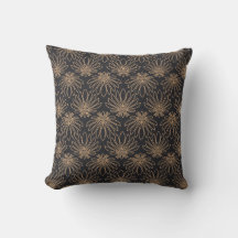 Art Deco pattern with gold floral motifs 