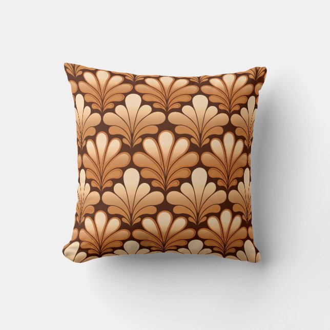Almofada Art Deco Shell Standard, Rosa Dourado e castanho e (Frente)
