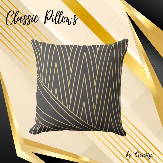 Almofada Art Deco Smokey Cinzas e Travesseiro decorativo Do (Criador carregado)