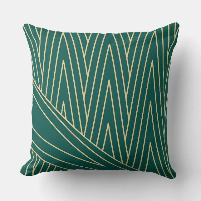 Almofada Art Deco Teal/Verde e Travesseiro decorativo Doura (Frente)