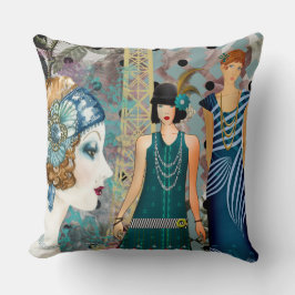 Almofada Art Deco Vintage Flappers Paris