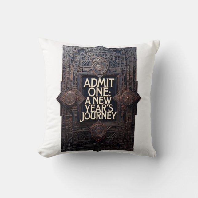 Almofada Art Deco VIP Pass T-Shirt, Premium New Year (Frente)