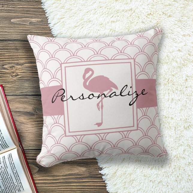 Almofada Art Deco Wave Patten Pink Flamingo (Criador carregado)