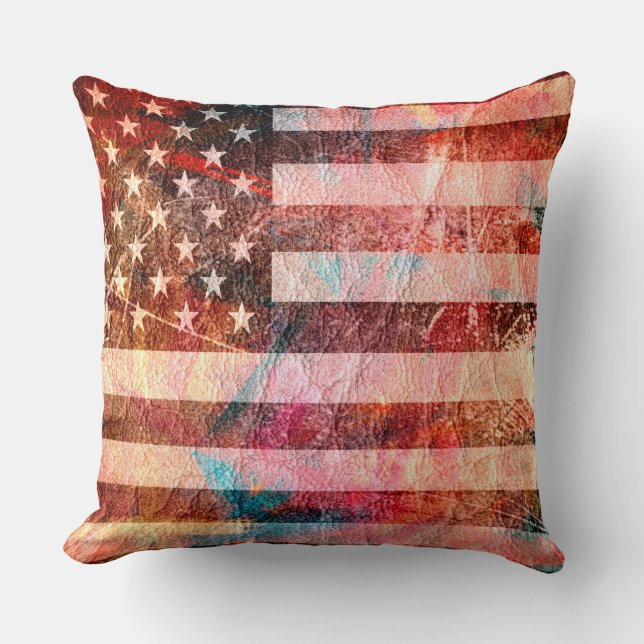 Almofada Art Grunge American Flag #5 (Frente)
