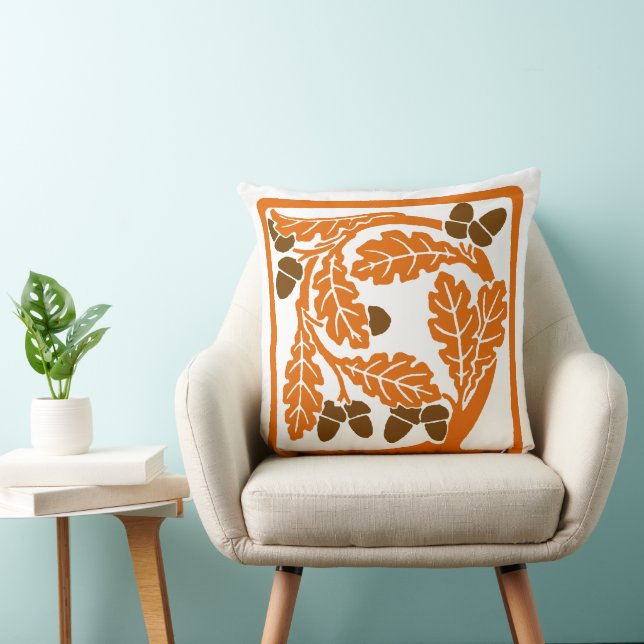 Almofada Art Nouveau Acorns e Folhas (Cadeira)