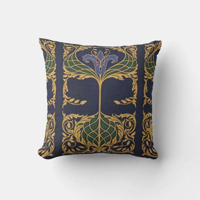 Almofada Art Nouveau Blue Lily (Frente)