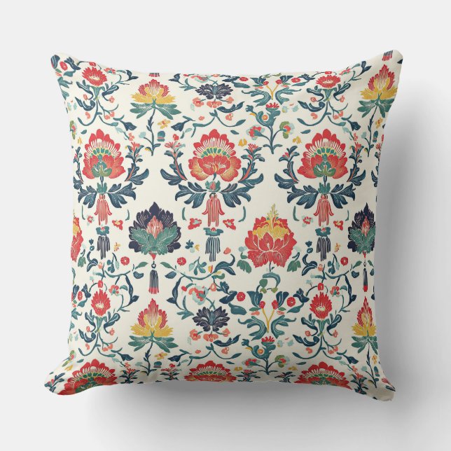 Almofada Art Nouveau Chinoiserie Lotus Floral (Frente)