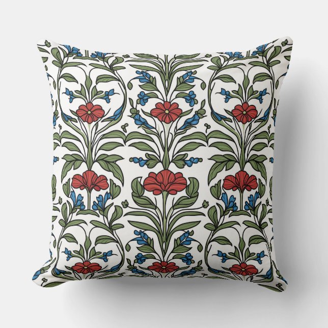 Almofada Art Nouveau Chinoiserie Lotus Floral (Frente)