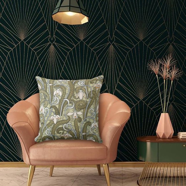 Almofada Art Nouveau Garden Muse Design (Criador carregado)