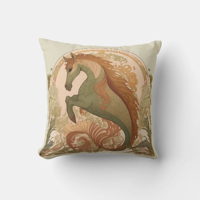 Almofada Art Nouveau - Hippocampus (Frente)