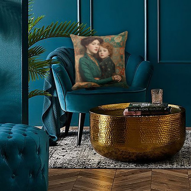 Almofada Art Nouveau Mother & Child (Criador carregado)