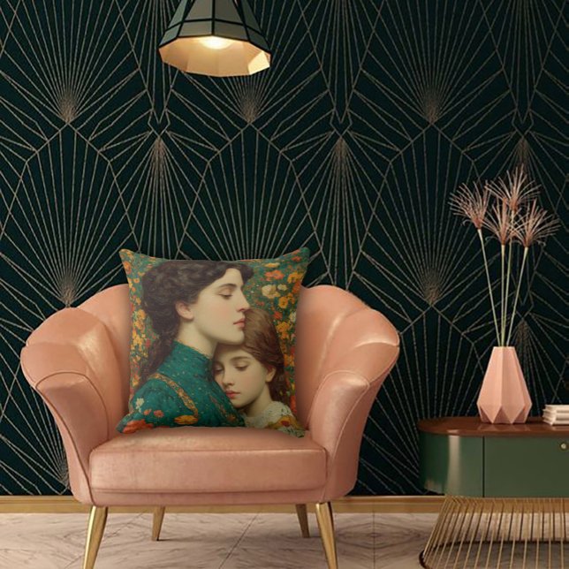 Almofada Art Nouveau Mother & Child (Criador carregado)