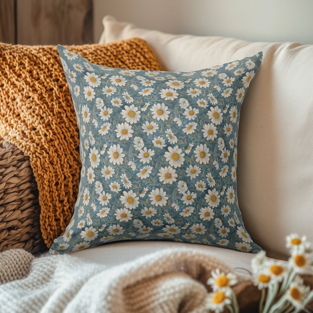 Almofada Art Nouveau Small Shasta Daisy (Criador carregado)