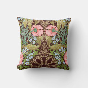 Almofada Art Nouveau Style Floral: Padrão Vintage Colorido