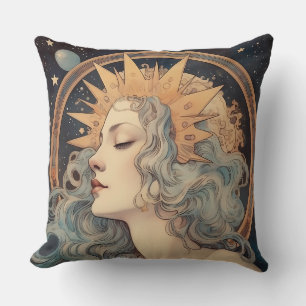 Almofada Art Nouveau Style Moon Stars Princesa