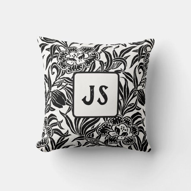 Almofada Art Nouveau Vintage Botanical Floral Pattern  (Frente)