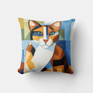 Almofada Art Painting Cubist Calico Cat