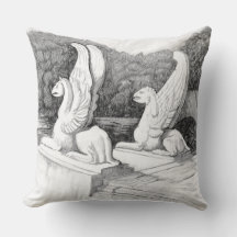 Arte a lápis monocromática da escultura de Griffin