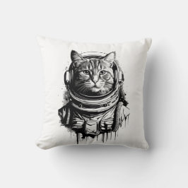 Almofada Arte a Tinta do Gato Astronauta