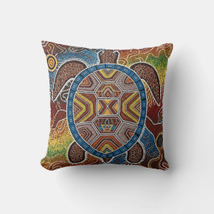 ALMOFADA ARTE ABORIGINAL DA TARTARUGA