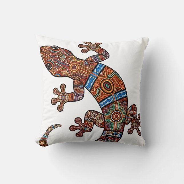 ALMOFADA ARTE ABORIGINAL DO GECKO (Frente)
