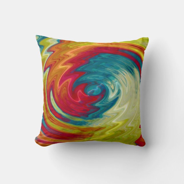 Almofada Arte abstracta espiral multicolorido (Frente)