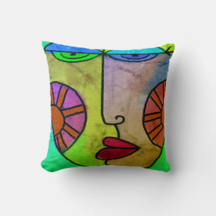 Almofada Arte abstracta Funky da cara