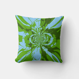 Almofada Arte abstracta retro azul do verde limão