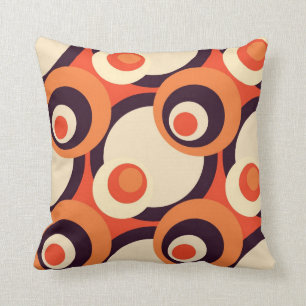 Almofada Arte abstracta retro do anos 50 da laranja e do