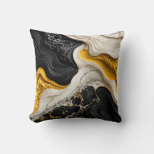 Arte Abstrata Amarela e Preto e Branco Moderna