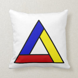 Almofada Arte Abstrata de Triângulo Inspirada em Mondrian