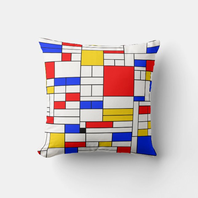 Almofada Arte Abstrata Estilo Piet Mondrian (Frente)