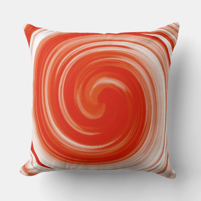 Almofada Arte abstrata moderna de redemoinho laranja (Frente)